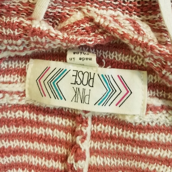♥ Pink Rose knitted hoodie Size M - Picture 2 of 3
